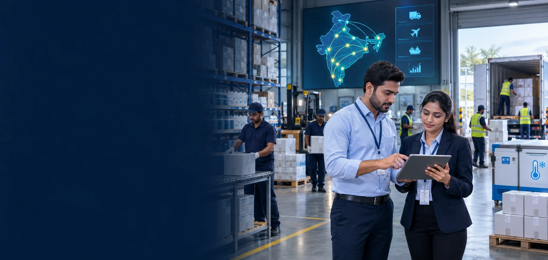 Indian pharmaceutical distribution professionals coordinating pan-India regional dispatch
